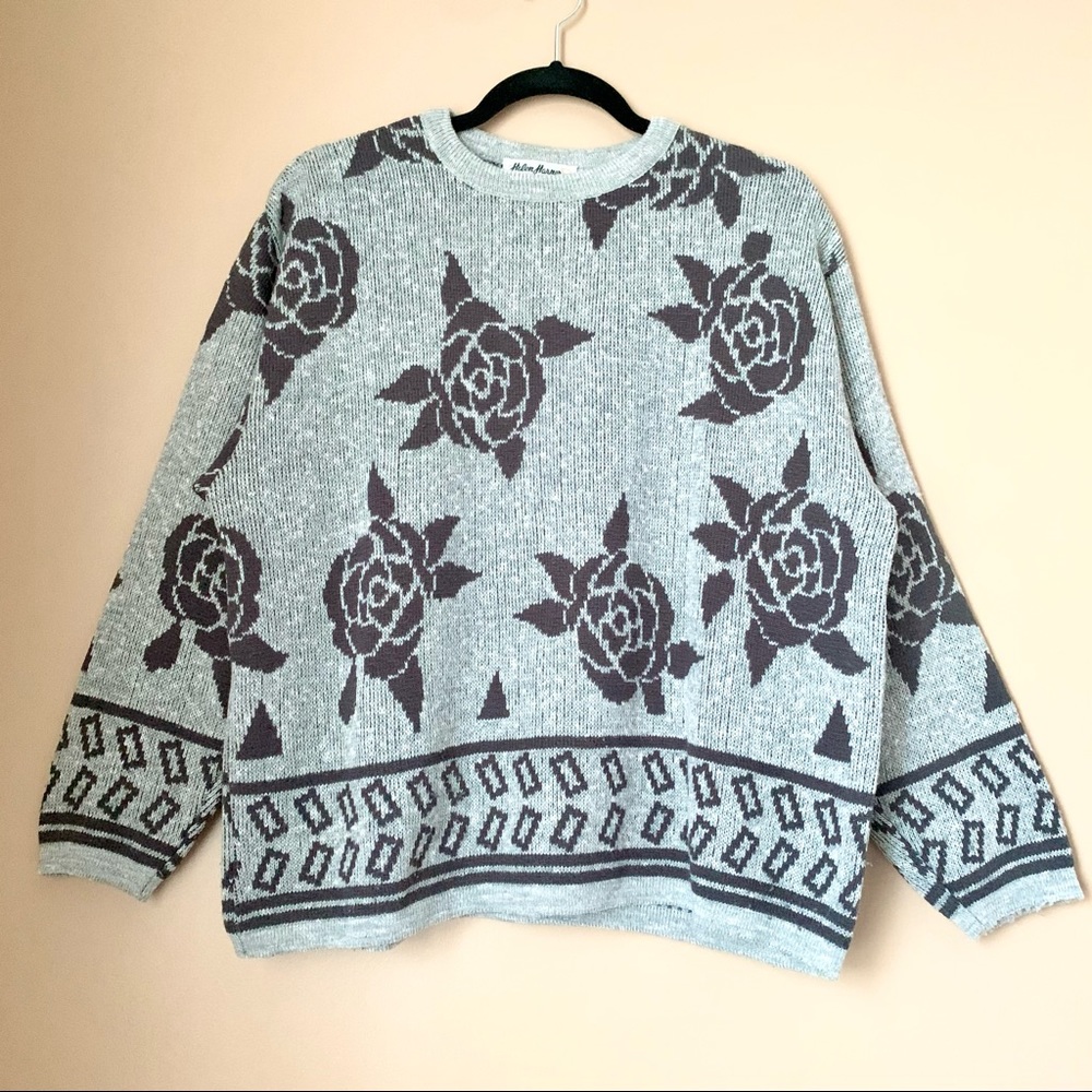 Vintage | Floral knit sweater